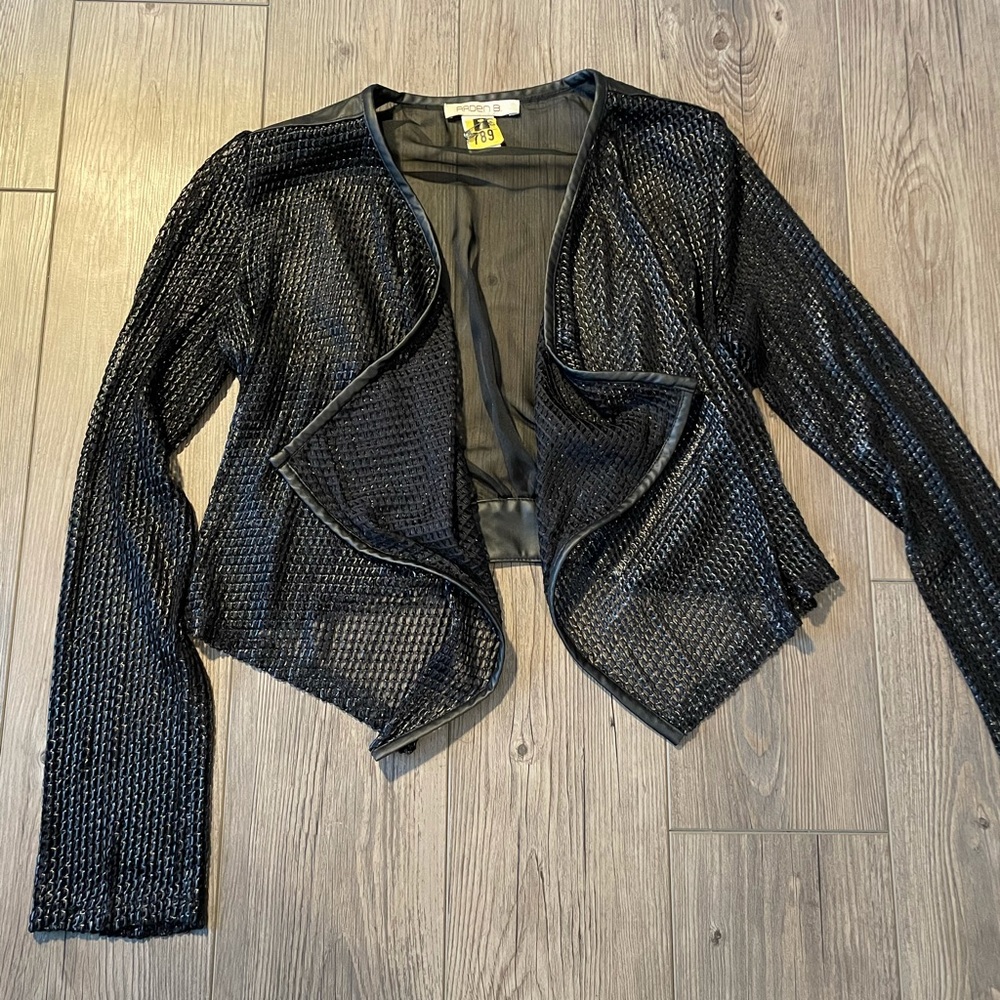 Stylish black fishnet jacket